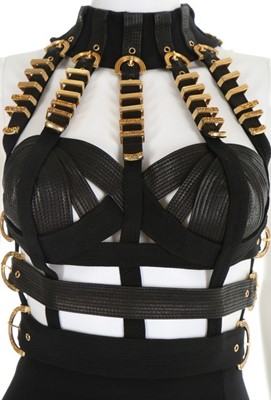 Lot 285 - A fine and rare Gianni Versace black silk...