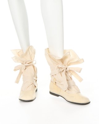 Lot 293 - A pair of rare Comme des Garçons ivory suede...