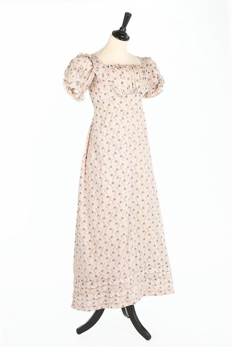 Lot 40 - A printed cotton day dress, circa 1825,