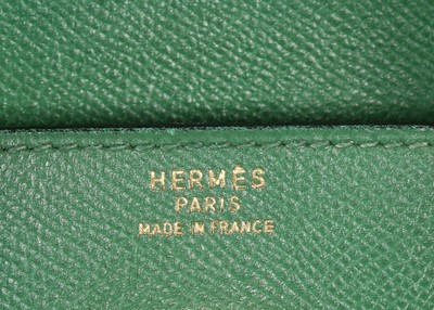 Lot 9 - An Hermès green courchevel leather Birkin,...
