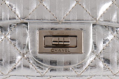 Lot 24 - A Chanel silver quilted leather...