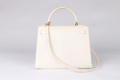 Lot 23 - An Hermès off-white leather Kelly bag, 1991,...