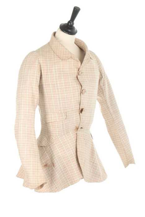 Lot 33 - A rare young man's provincial checked cotton...