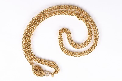 Lot 14 - A Chanel gilt metal chain necklace, 1980s,...
