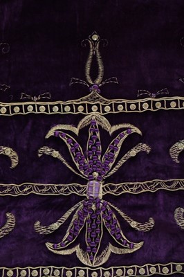 Lot 50 - A Hitchens of New York embroidered purple...