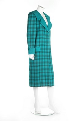 Lot 208 - Princess Diana's Emanuel couture teal tartan...