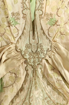 Lot 58 - A Callot Soeurs embroidered ivory satin...