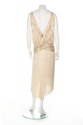Lot 78 - A Paquin couture ivory satin 'shawl effect'...