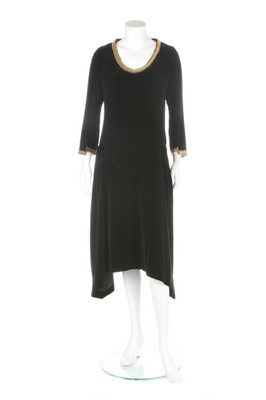 Lot 79 - A Paul Poiret couture black cotton velvet...