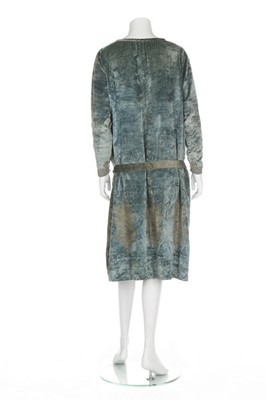 Lot 71 - A Mariano Fortuny gold stencilled blue velvet...