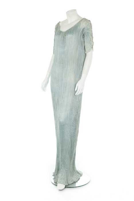 Lot 70 - A Mariano Fortuny pale blue pleated silk...
