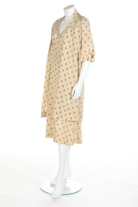 Lot 93 - A summer dress and coat of Chanel printed