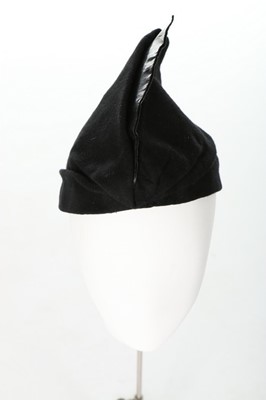 Lot 96 - A Jeanne Lanvin black felt conical hat, early...