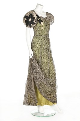Lot 88 - A Jeanne Lanvin couture stencilled tulle dress,...