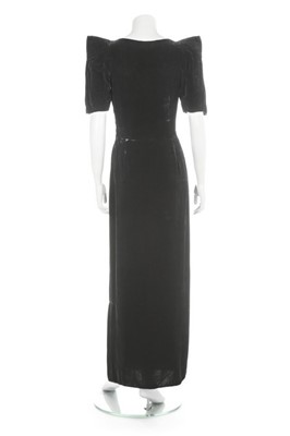Lot 84 - A Jeanne Lanvin couture black velvet evening...