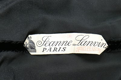 Lot 84 - A Jeanne Lanvin couture black velvet evening...