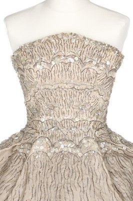 Lot 124 - An Elizabeth Arden embroidered cocktail dress,...