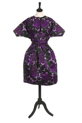 Lot 125 - A Balenciaga couture purple and dark green...