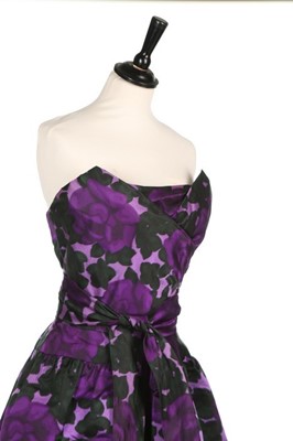 Lot 125 - A Balenciaga couture purple and dark green...