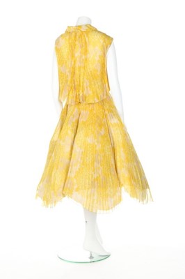 Lot 112 - A Lanvin Castillo couture yellow printed...