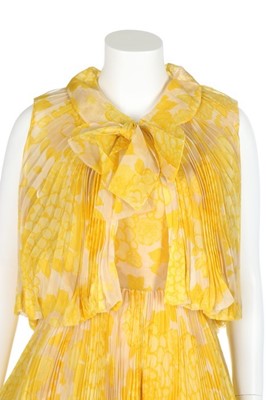 Lot 112 - A Lanvin Castillo couture yellow printed...