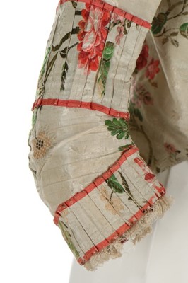Lot 82 - A lady's bodice of 1750s brocade, 1770s, with...