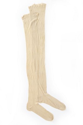 Lot 83 - Queen Victoria's ivory silk stockings, mid...
