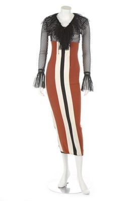 Lot 89 - A Jean Paul Gaultier striped jersey dress,...