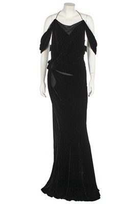 Lot 202 - A John Galliano 1930s-inspired black crushed...