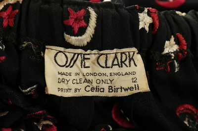 Lot 91 - An Ossie Clark embroidered crepe 'Stars and...