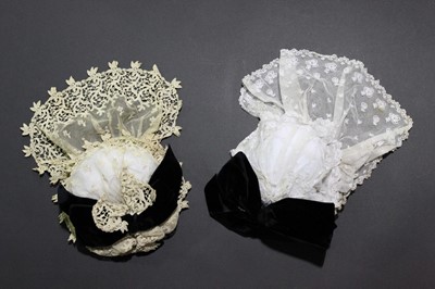 Lot 319 - A collection of women's caps, 1800-1920,...
