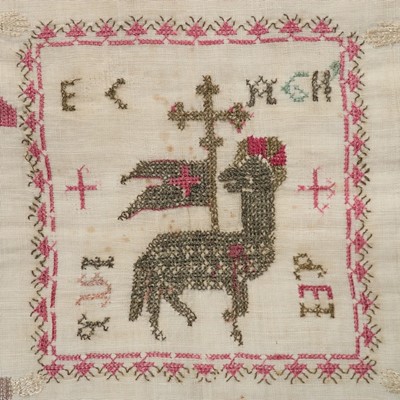 Lot 309 - An embroidered chalice veil, probably Swiss,...