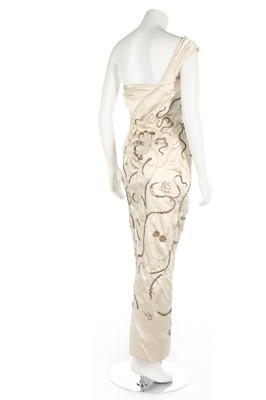 Lot 260 - A Jeanne Lafaurie couture embroidered ivory...