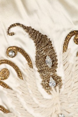 Lot 260 - A Jeanne Lafaurie couture embroidered ivory...