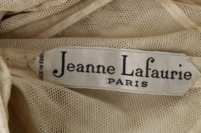 Lot 260 - A Jeanne Lafaurie couture embroidered ivory...