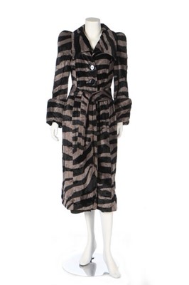 Lot 234 - A Biba striped plush coat, circa Autumn-Winter...