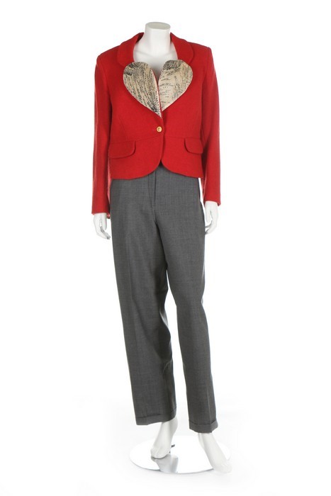 Sold at Auction: Vintage Chanel Tweed Red Jacket