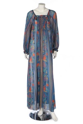 Lot 382 - An Ossie Clark printed chiffon smock dress,...