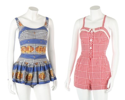 Lot 4 - Six 1960s printed cotton swimsuits, including...