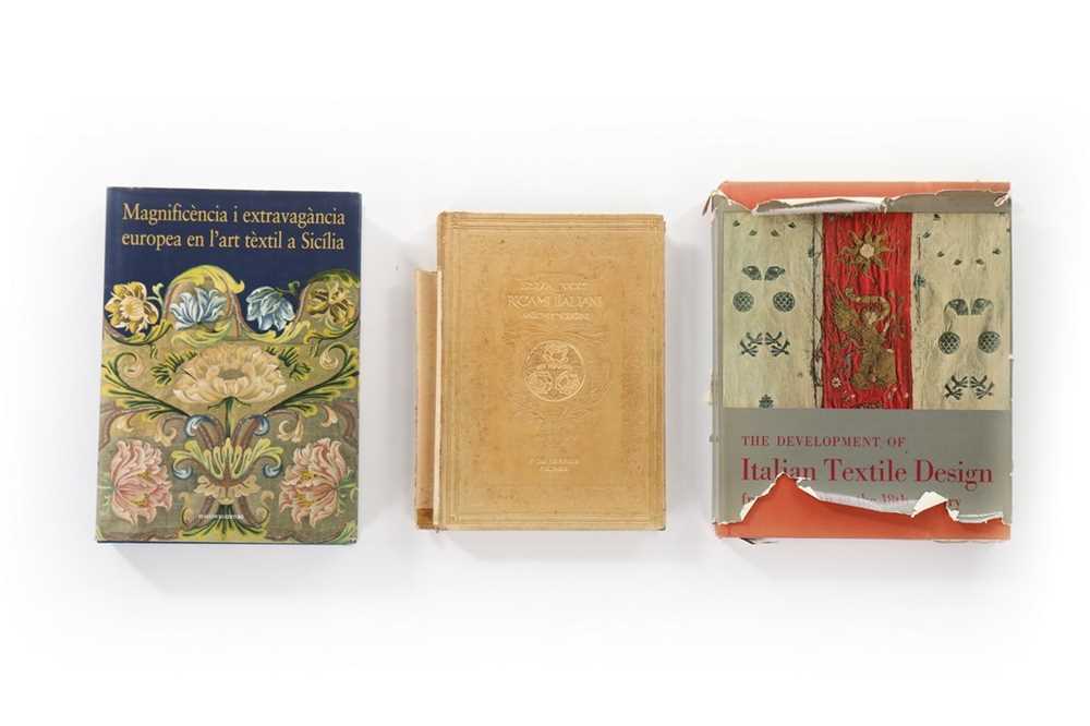 Lot 161 - Books on Italian textiles and embroidery,...