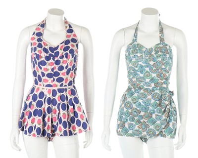 Lot 8 - A group of 1950s printed cotton swim and...