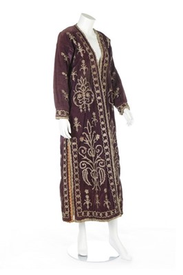 Lot 357 - An embroidered cotton velvet marriage robe,...