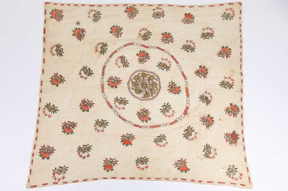 Lot 364 - An embroidered turban cover or 'kavuk ortusu',...