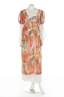 Lot 13 - A Gina Fratini voile dress with printed smock,...