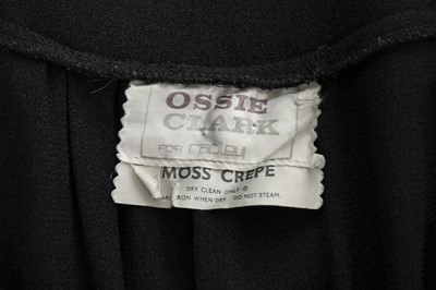 Lot 20 - An Ossie Clark black crpe wrap-around dress...