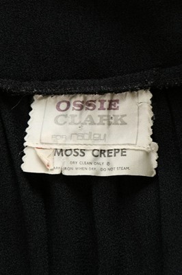 Lot 15 - An Ossie Clark black crpe wrap-around dress...