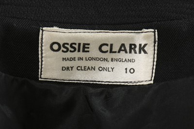 Lot 23 - An Ossie Clark cropped black wool gabardine...
