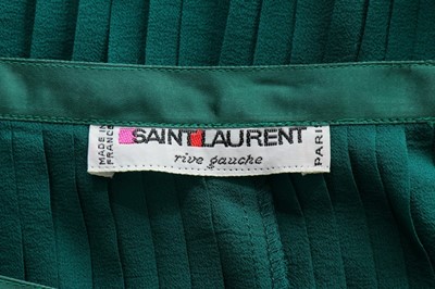 Lot 24 - An Yves Saint Laurent pleated jade green...