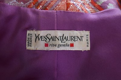 Lot 28 - An Yves Saint Laurent purple and burned orange...