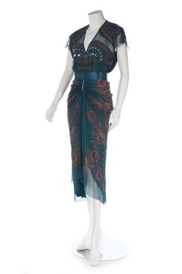 Lot 230 - A Zandra Rhodes printed chiffon dress, 1980s,...